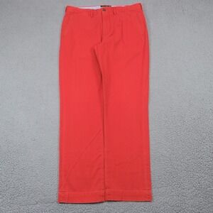 Polo Ralph Lauren Rugby Pants Mens 33x32 Blaze Safety Orange Twill Chino Prep